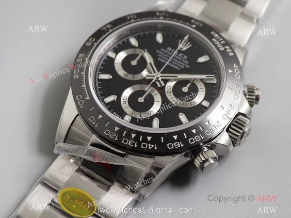 Noob V3 Rolex Daytona Stainless Steel Black Ceramic Watch AAA Replica