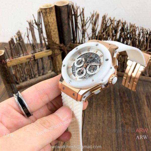 Copy Hublot Big Bang Evolution 44mm Watches Rose Gold Ceramic Bezel
