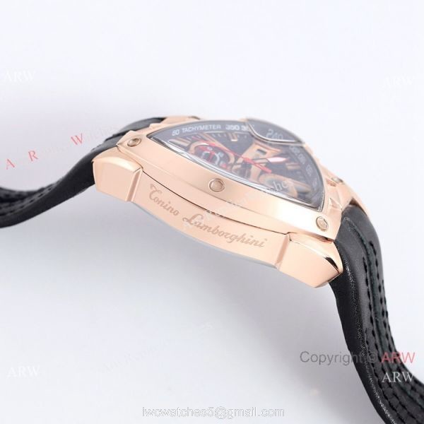 New Copy Lamborghini Spyder 9004 Rose Gold Chrono Watch