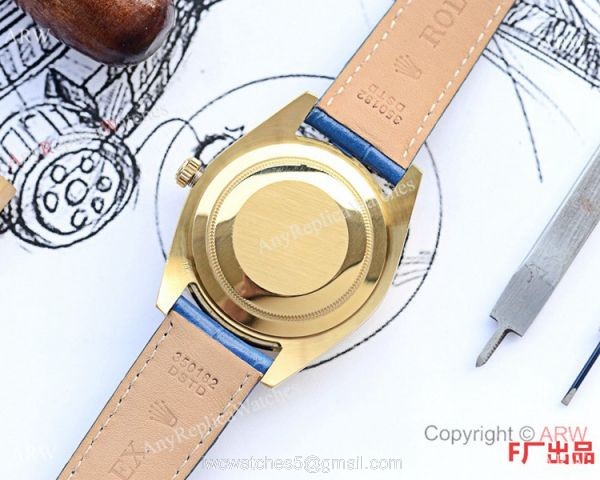 Upgraded Rolex Datejust II Copy Watches Rolex Computer Face Blue Leather Strap 41mm