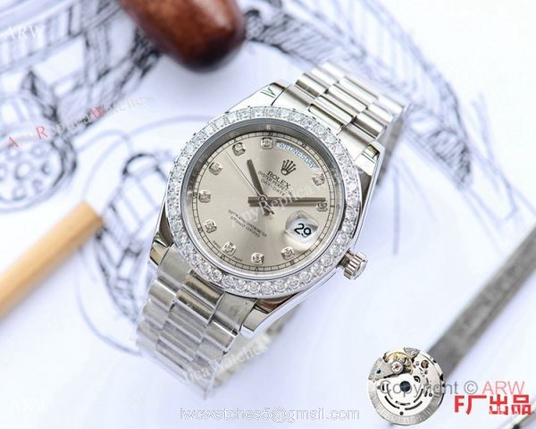 NEW UPGRADED Copy Rolex Day-Date II Stainless Steel President Gray Face