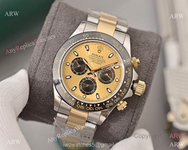 Rolex Cosmograph Daytona 2 Tone Black Ceramic Watch 40mm