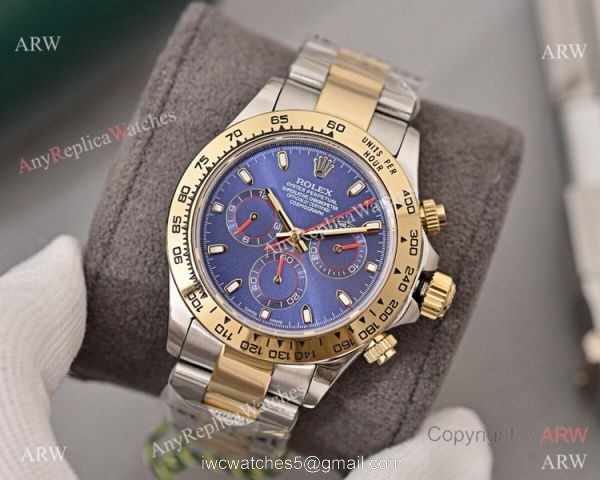 Two Tone Rolex Daytona Blue Dial Replica Replica Watch 40mm