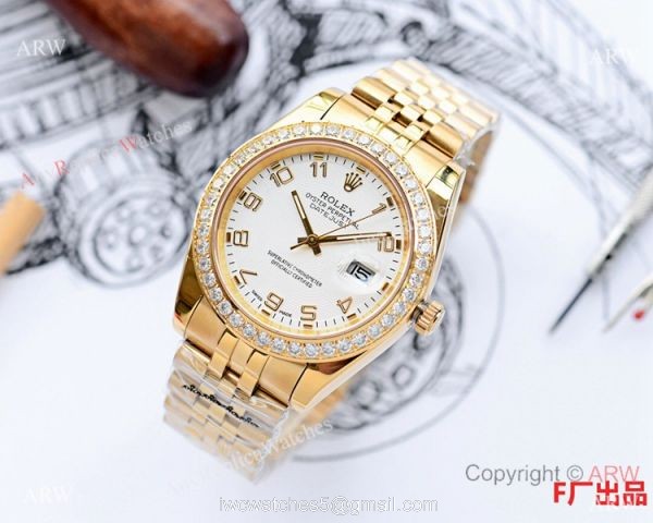 NEW UPGRADED Rolex DateJust II Watch All Gold White Arabic Dial 41mm