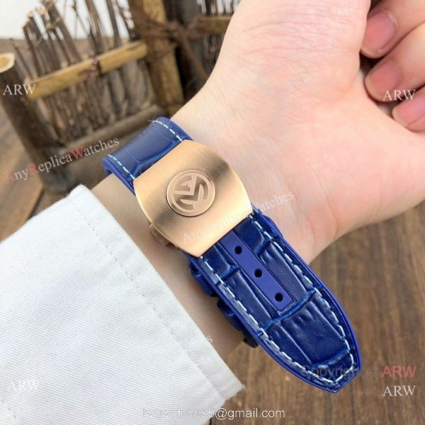 New Copy Franck Muller Vanguard Yachting Anchor Watch Rose Gold Skeleton Dial