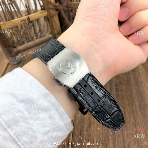 Knockoff Franck Muller Vanguard V45 Men Watch SS Black Arabic Dial