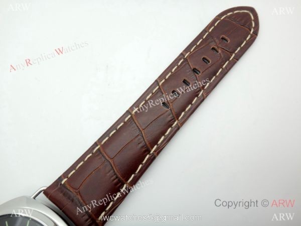 Panerai PAM183 Black Seal Watch SS Brown Leather Strap