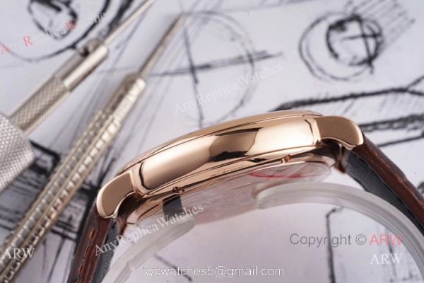 Swiss Replica IWC Schaffhausen Portofino 8 Days Power Reserve Rose Gold White Dial Watch