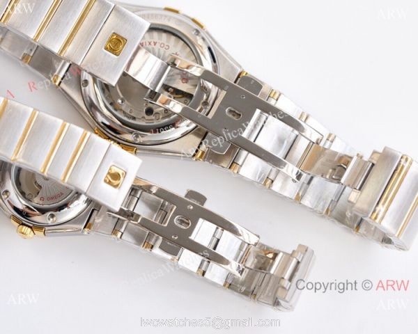 Swiss Quality Copy Omega Double Eagle Watches 2-Tone Silver Dial 38mm or 27mm