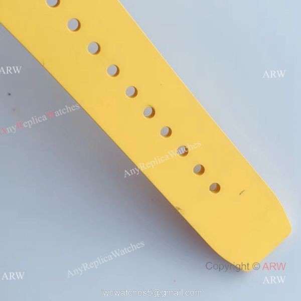 KV Factory V2 Upgraded Carbon Richard Mille RM011 Yellow Rubber Band Replica Watches For Sale