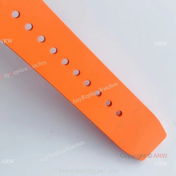 KV Factory V2 Upgraded Knockoff Richard Mille RM011 Orange Rubber Band Carbon Watch