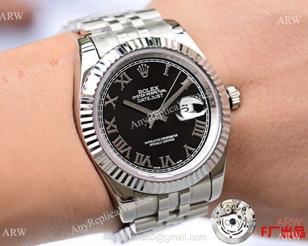 NEW UPGRADED Copy Rolex Jubilee Datejust 2 Watches SS Black Roman Face