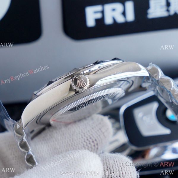 High Quality Replica Rolex Day Date II Iced Out Silver Dial Watches 41mm