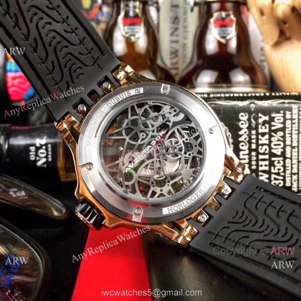 New Copy Roger Dubuis Excalibur Automatic Skeleton Watch Rose Gold Diamond