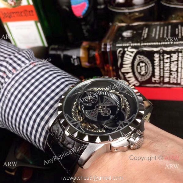 Copy Roger Dubuis Excalibur Quatuor Watches SS Blue Dial