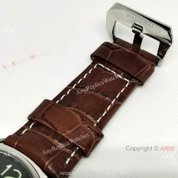 AAA Replica Panerai Radiomir 8 Days 45mm Watch Black Dial Red Leather Strap
