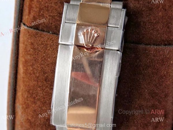 Best VR Factory Replica Rolex GMT Root Beer Real 18k Two Tone Rose Gold Swiss Watch
