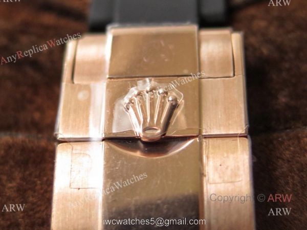 VR Factory Best Replica Rolex Yacht Master Rose Gold Rubber Strap Mens Watch