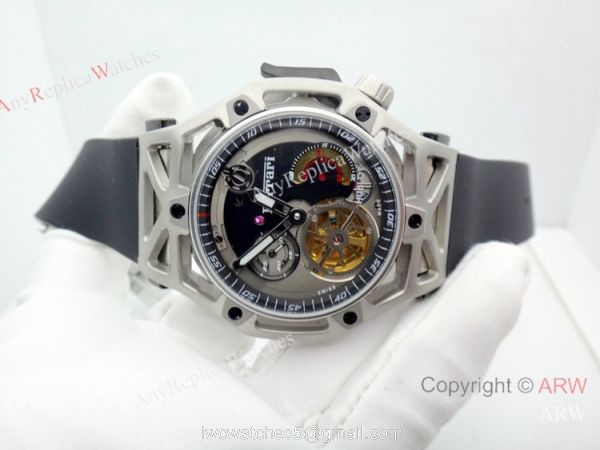 Knockoff Hublot Techframe Ferrari Tourbillon Titanium Watch for Sale