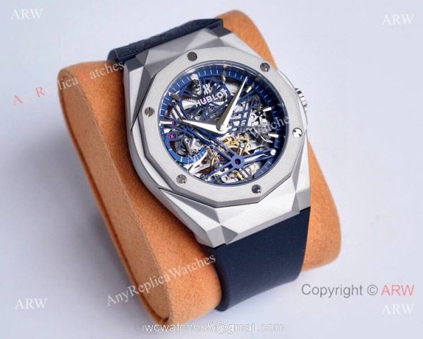 Copy Hublot Classic Fusion Skeleton SS Black Bezel Watches