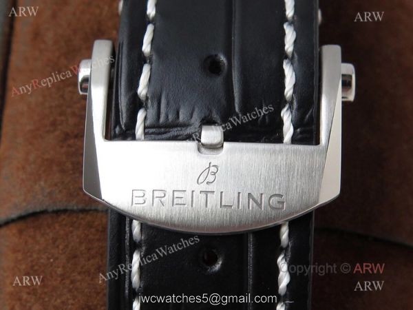 (BLS) New Breitling Premier Chronograph Replica Watch Black Dial Black Leather Strap