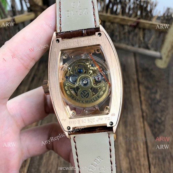 Franck Muller Cintree Curvex Skeleton Rose Gold Diamond Watches Best Replica