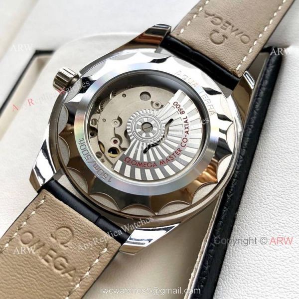 Best Quality Omega Seamaster Aqua Terra Copy Watches Brown Leather Strap