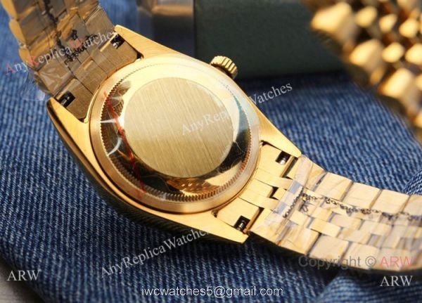 Clone Rolex Datejust Red Dial Yellow Gold Jubilee Band Watches