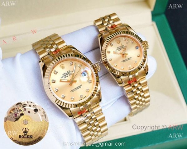 Replica Rolex Datejust Gold White Face Watches 36mm and 31mm