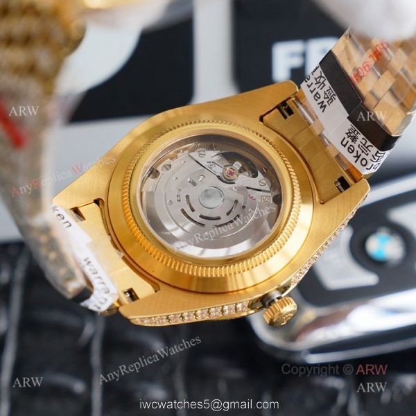 Gold Rolex Oyster Perpetual Datejust With Diamonds 41mm Replica Watch