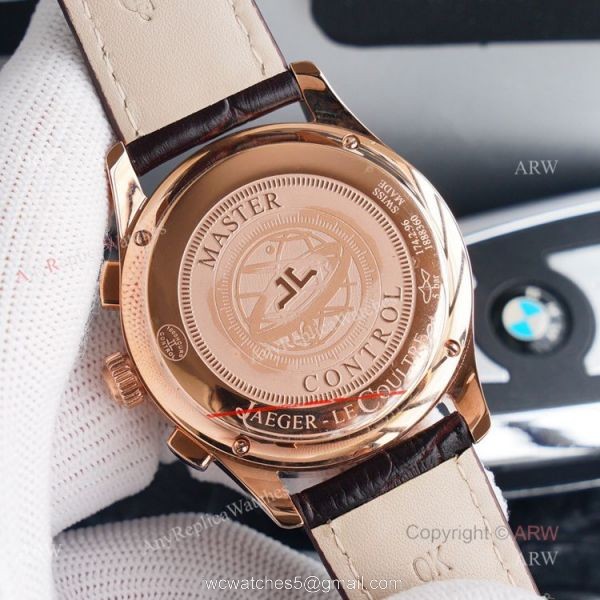 Swiss 7750 Jaeger Lecoultre Master Chronograph Rose Gold Replica Watch 40mm