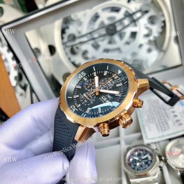 Fake IWC Schaffhausen Aquatimer 43mm Watches White Dial Rubber Strap