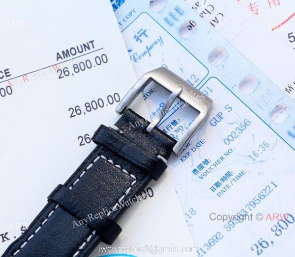 New IWC Mark XVIII Replica Watches Blue Dial Leather Strap