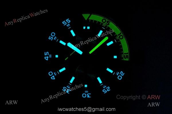 Replica IWC Aquatimer Chronograph Black Yellow Bezel Asia 7750 Watch 44mm