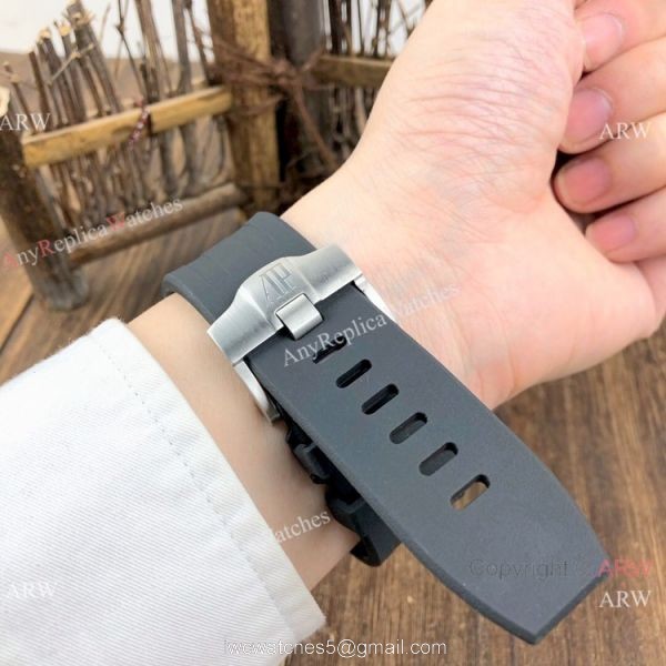 Copy Audemars Piguet Royal Oak Offshore Watches Gray Dial Rubber Strap