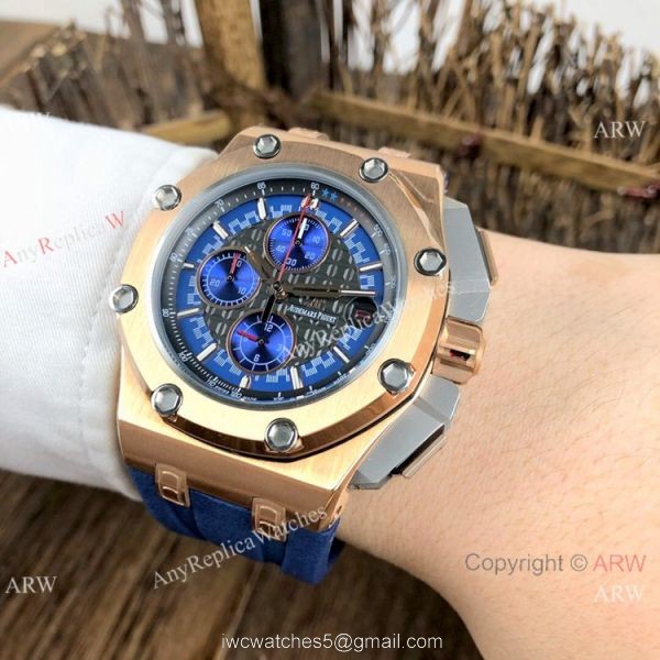 Copy Audemars Piguet Michael Schumacher Rose Gold Black Bezel Watches