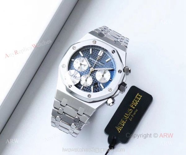 JH Factory Royal Oak Audemars Piguet Replica Watch Blue Chronograph Dial 26331OR