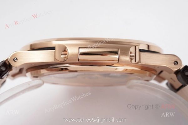 Swiss Replica Patek Philippe Nautilus Watches Rose Gold Case With White Dial