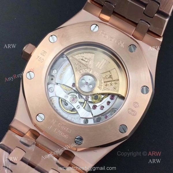 BF Swiss Replica AP 15400 Audemars Piguet Royal Oak Rose Gold Silver Dial Watch