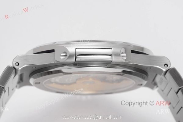 (PPF) V4 Version Best Replica Patek Philippe Nautilus Stainless Steel Dark Blue Dial Diamond Watches