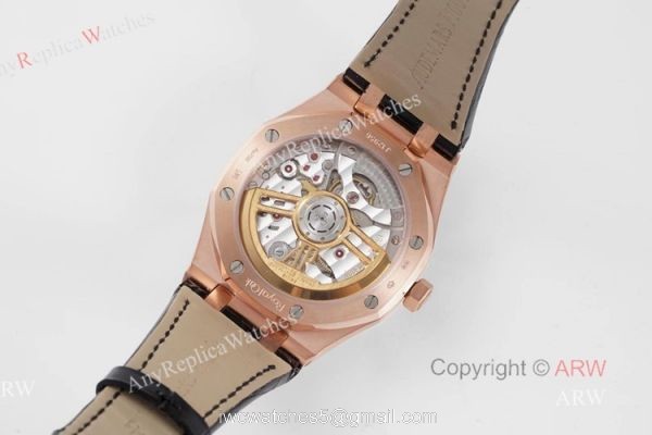 BF Factory Audemars Piguet Royal Oak 41mm Rose Gold Leather Strap Watch AAA Replica