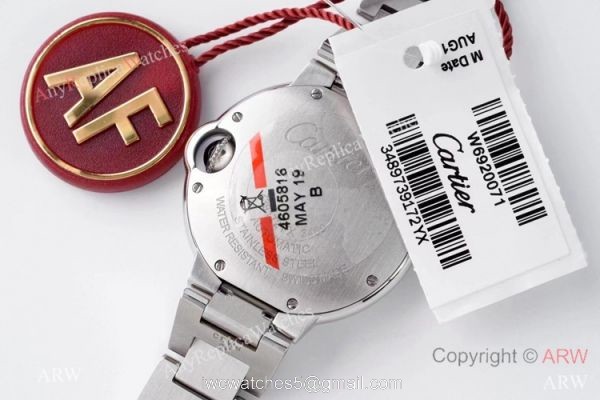 AF 1:1 Best Edition Cartier Ballon Bleu 33mm Replica Watch Stainless Steel