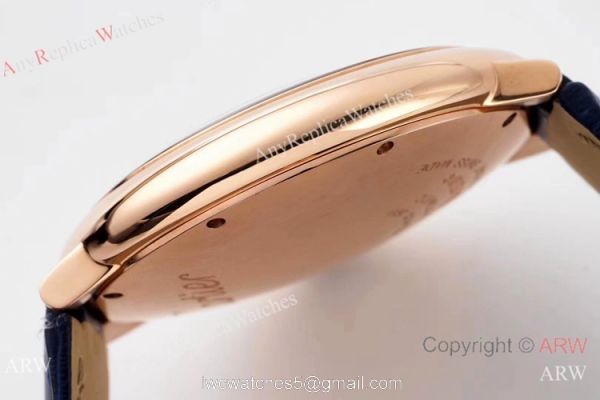 Swiss AAA Copy Cartier Ballon Bleu 42mm Automatic Watch Rose Gold Blue Dial