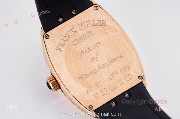 Replia Franck Muller Vanguard Rose Gold V32 Women Watch With Colorful Numbers