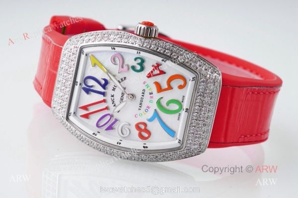 High Quality Replica Franck Muller Vanguard Color Dreams Women Watch With Diamonds