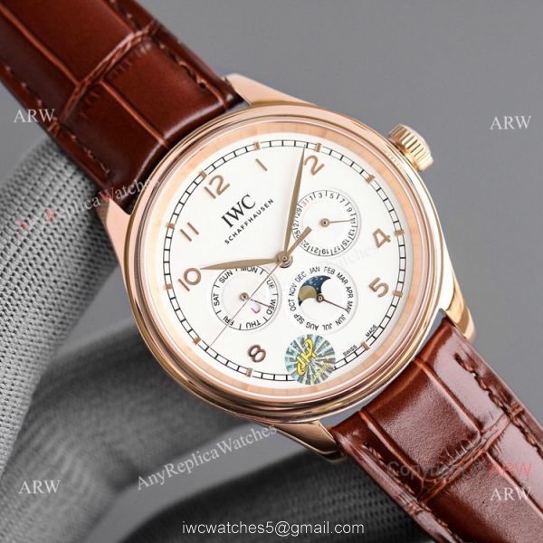 Swiss Replica IWC Portugieser Perpetual Calendar Rose Gold Watch 2020 New