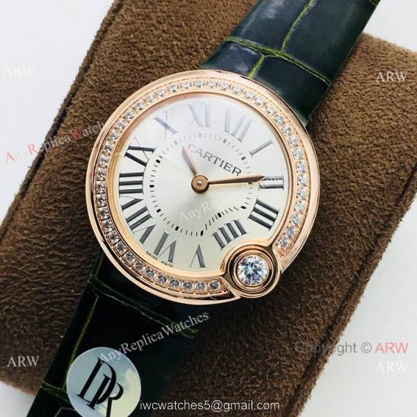Swiss Copy Cartier Ballon Bleu De Lady Watch Rose Gold Diamond