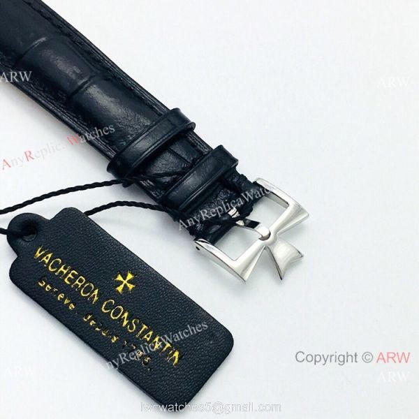 AAA Swiss Vacheron Constantin Malte Dual Time Regulateur Chronometer Watch SS Black Dial