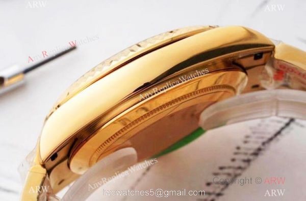 Swiss Grade 1 Copy Rolex Sky-Dweller Yellow Gold 42mm Watch 9001 Movement