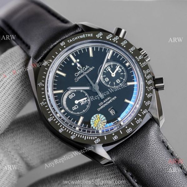 JH Omega Speedmaster Chronograph Swiss 9300 Watch Black Ceramic